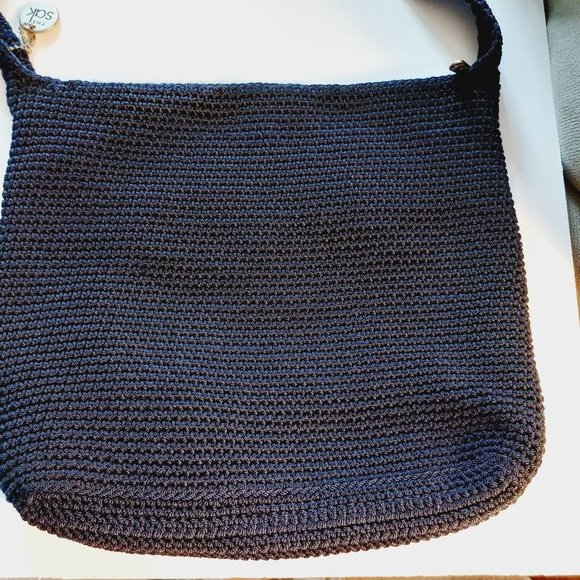 The Sak Bags The Sak Rad Crochet Crossbody Dark Navy Blue Zip Top